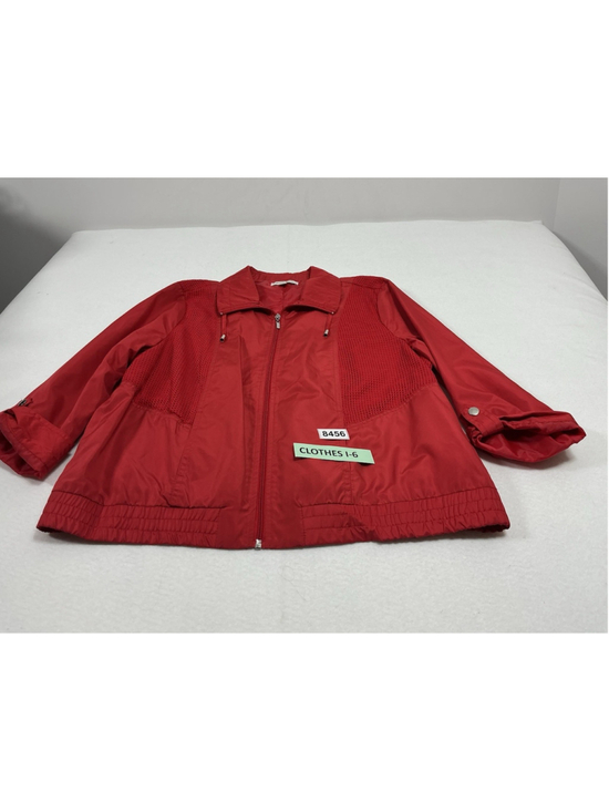 Studio Works Jackets & Blazers - Womans Excellent Studio Works Adjustible Sleeve Full Zip Windbreaker PXL Red